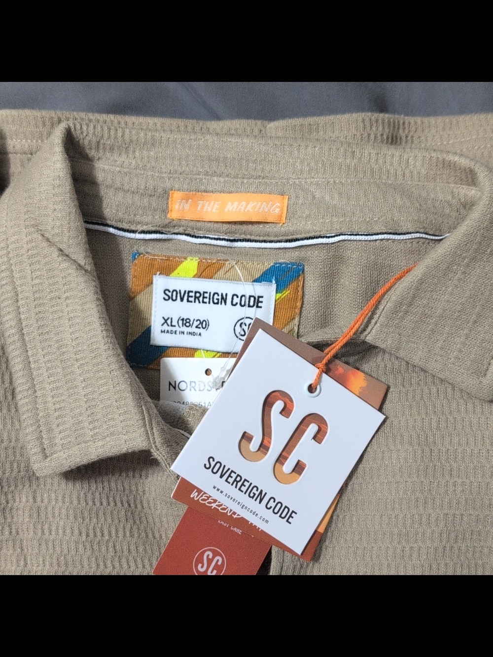 Sovereign Code Textured Polo — Taupe